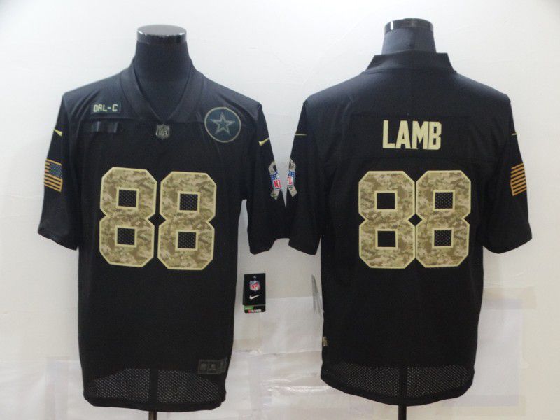 Men Dallas cowboys 88 Lamb Black camo Lettering 2020 Nike NFL Jersey